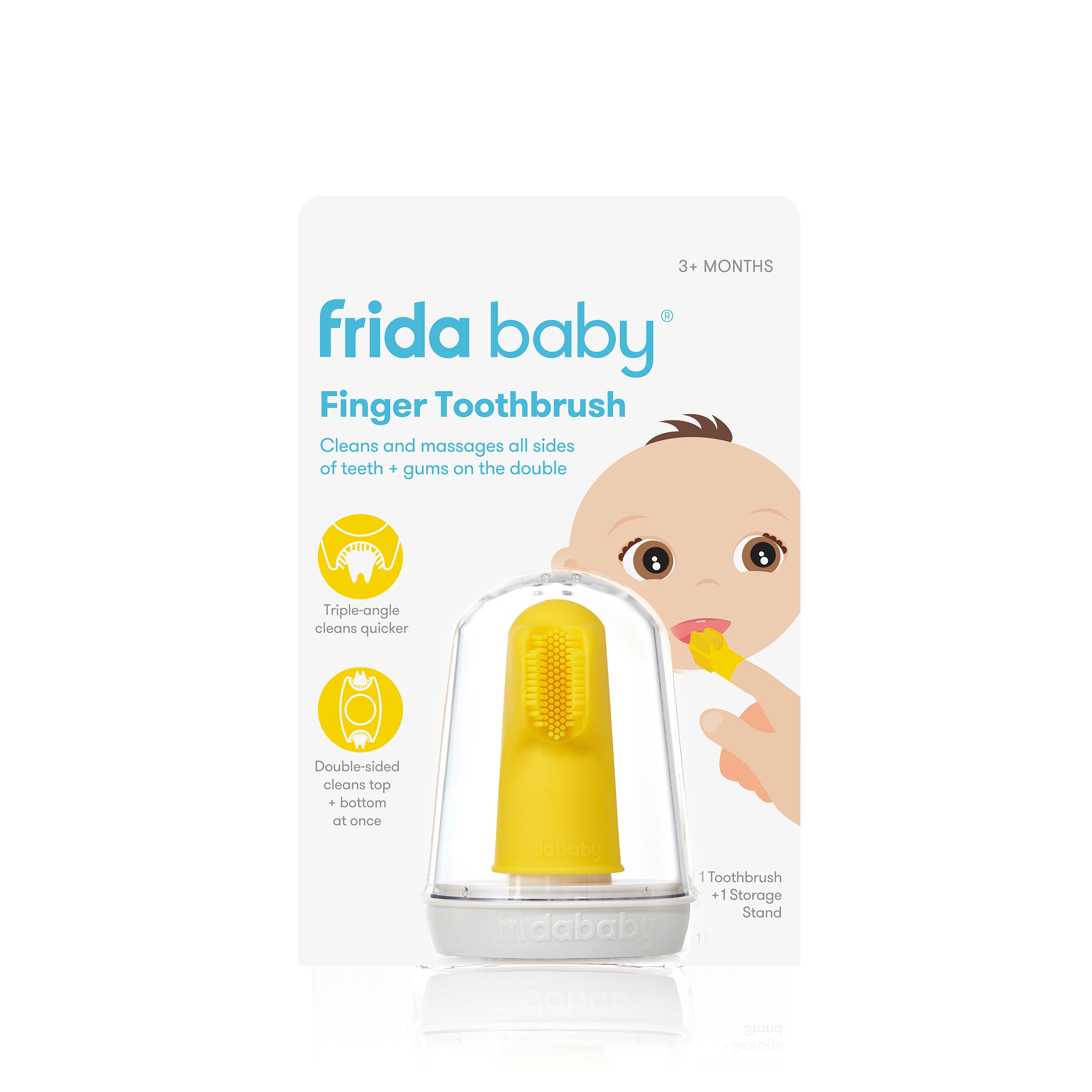 Frida Baby - Spazzolino da Dito in Silicone Doppio | Igiene Orale per Neonati 3M+