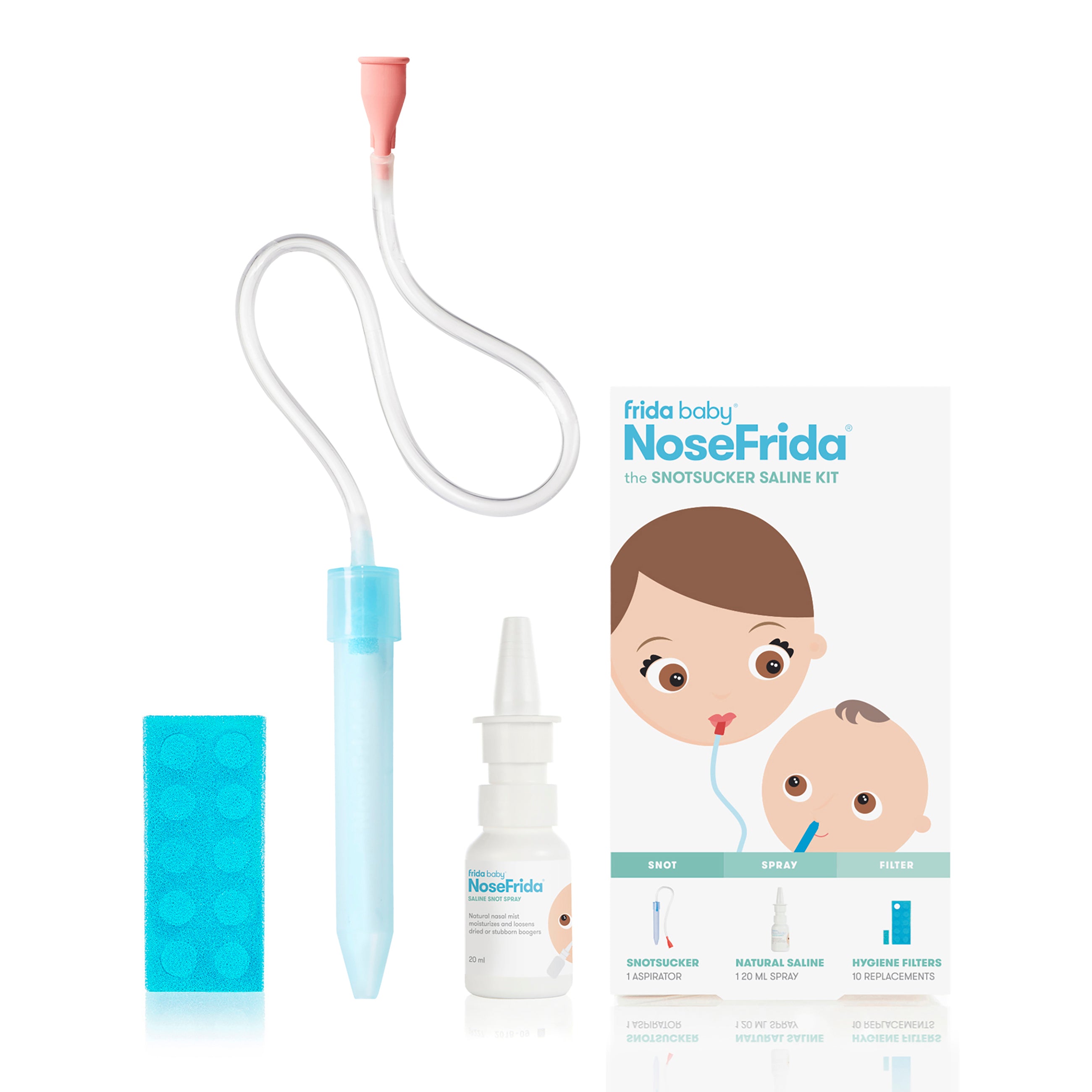 Frida Baby - Kit Fisiologico per la Pulizia del Naso | Spray Naturale + Aspiratore Nasale
